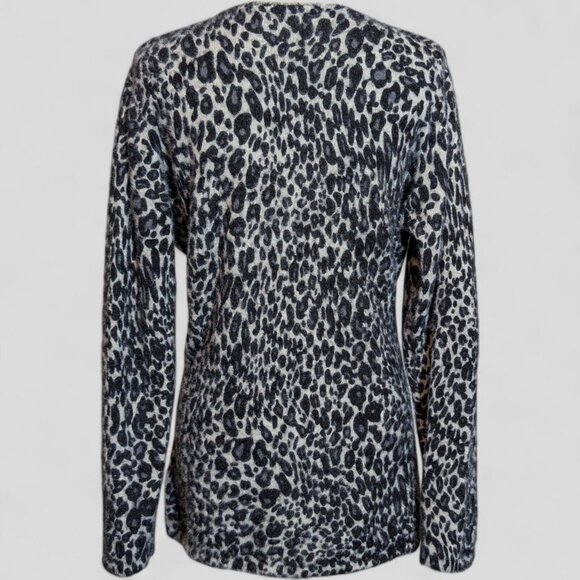 ODDY Womens 3XL Leopard Print Button Front Sweater Cardigan Long Sleeve Mob Wife - Picture 2 of 11